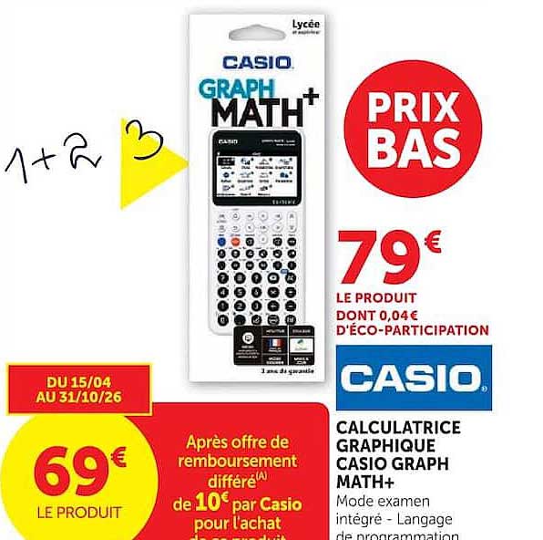 CALCULATRICE GRAPHIQUE CASIO GRAPH MATH+