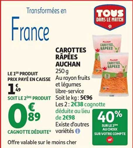 CAROTTES RÂPÉES AUCHAN
