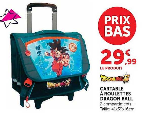 CARTABLE À ROULETTES DRAGON BALL