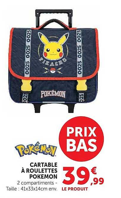 CARTABLE À ROULETTES POKEMON