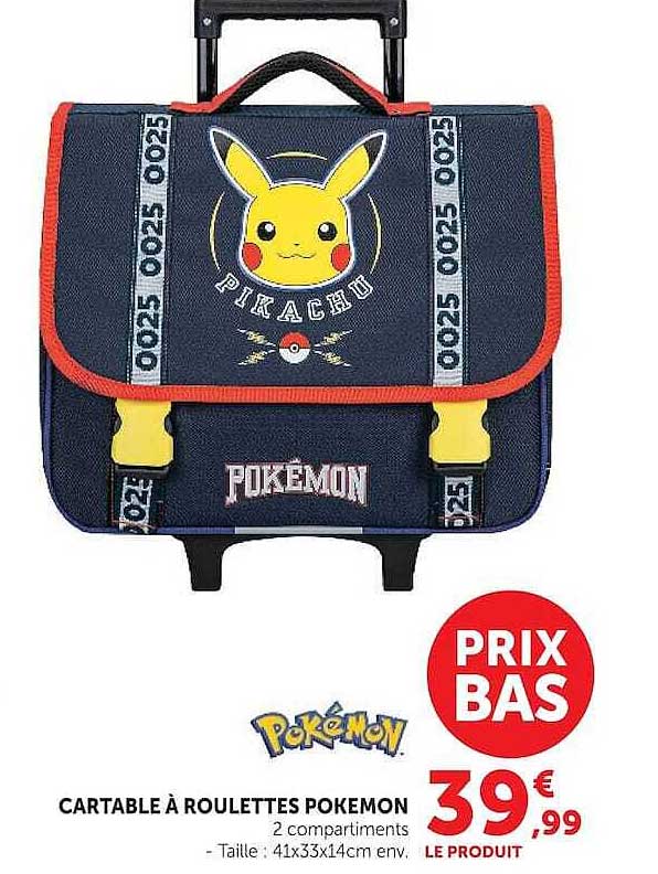 CARTABLE À ROULETTES POKEMON