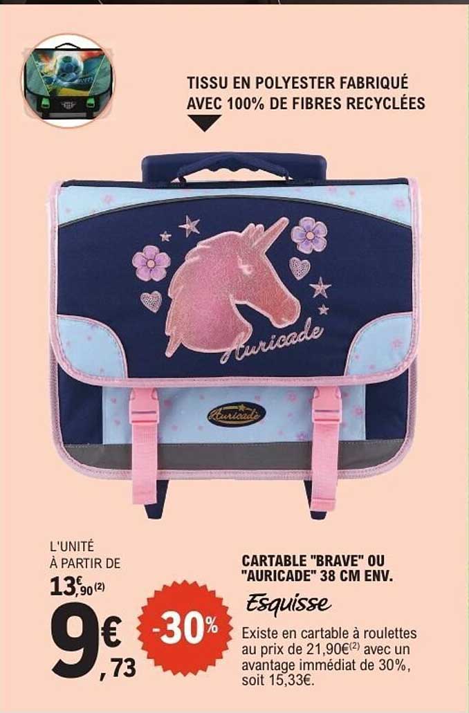 CARTABLE "BRAVE" OU "AURICADE" 38 CM ENV. Esquisse