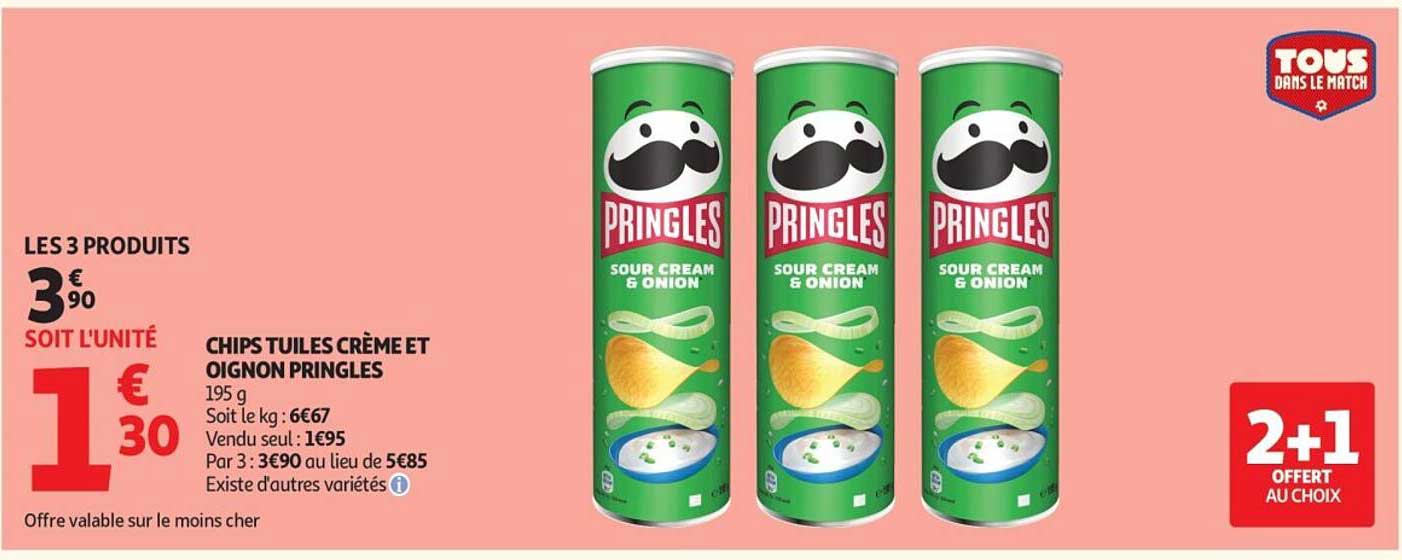 CHIPS TUILES CRÈME ET OIGNON PRINGLES
