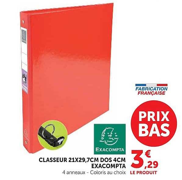 CLASSEUR 21X29,7CM DOS 4CM EXACOMPTA