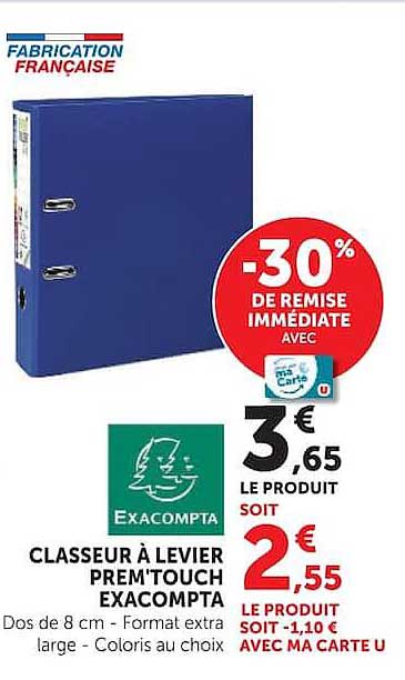 CLASSEUR A LEVIER PREM'TOUCH EXACOMPTA