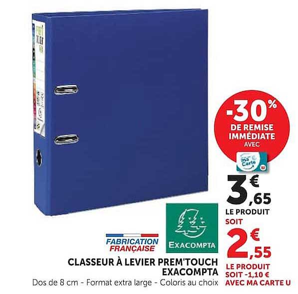 CLASSEUR A LEVIER PREM'TOUCH EXACOMPTA