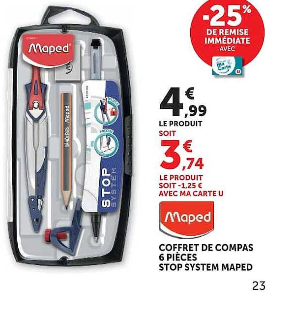 COFFRET DE COMPAS 6 PIÈCES STOP SYSTEM MAPED