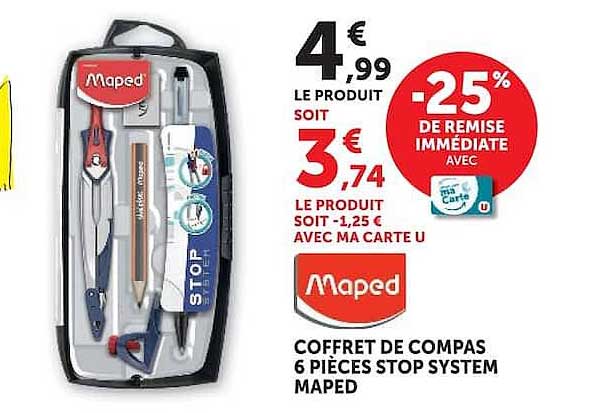 COFFRET DE COMPAS 6 PIÈCES STOP SYSTEM MAPED