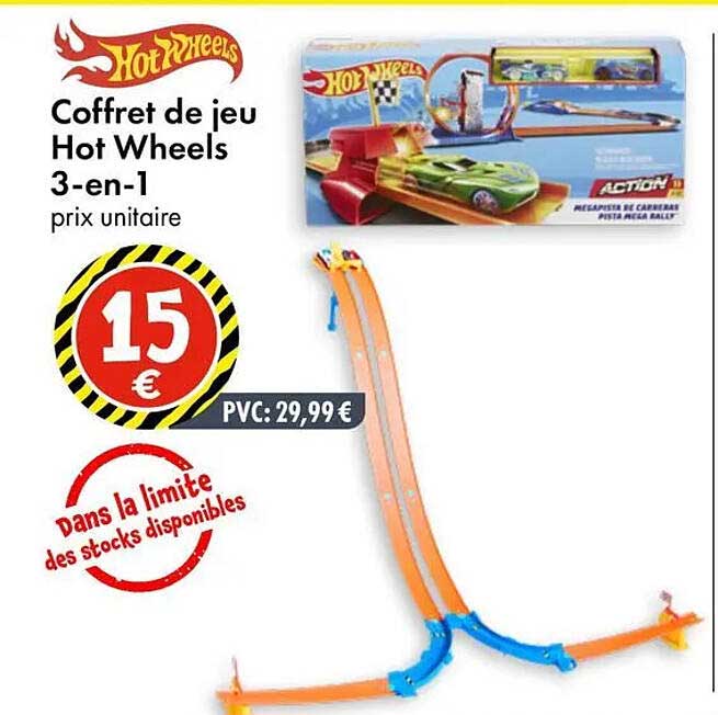 Coffret de jeu Hot Wheels 3-en-1