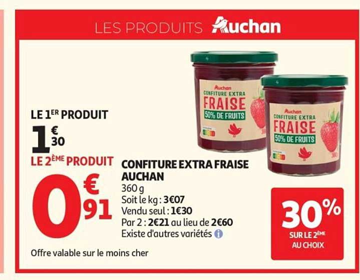 CONFITURE EXTRA FRAISE AUCHAN