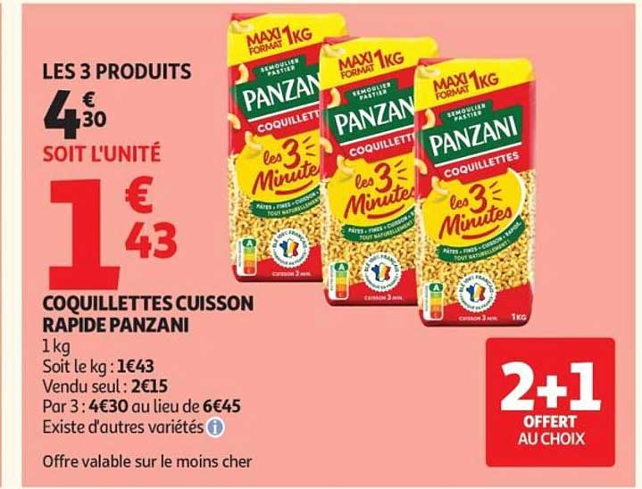COQUILLETTES CUISSON RAPIDE PANZANI