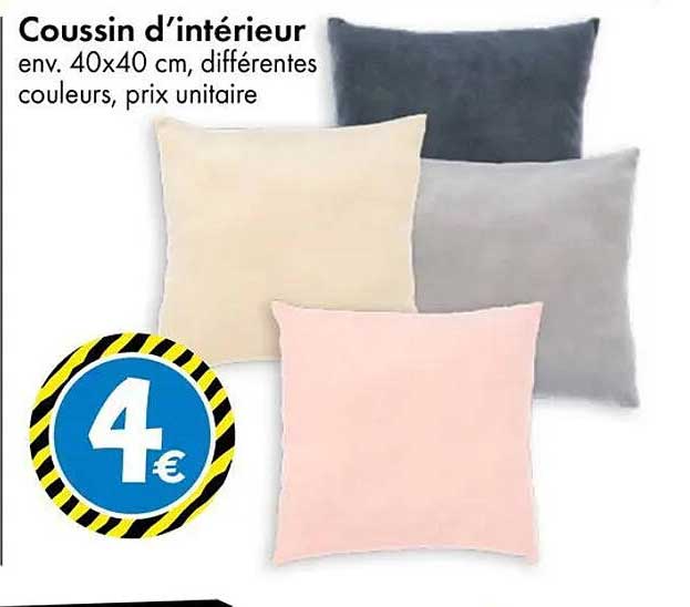 Coussin d’intérieur env. 40x40 cm, différentes couleurs, prix unitaire