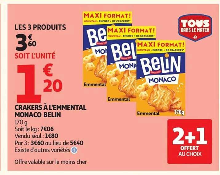 CRAKERS À L'EMMENTAL MONACO BELIN