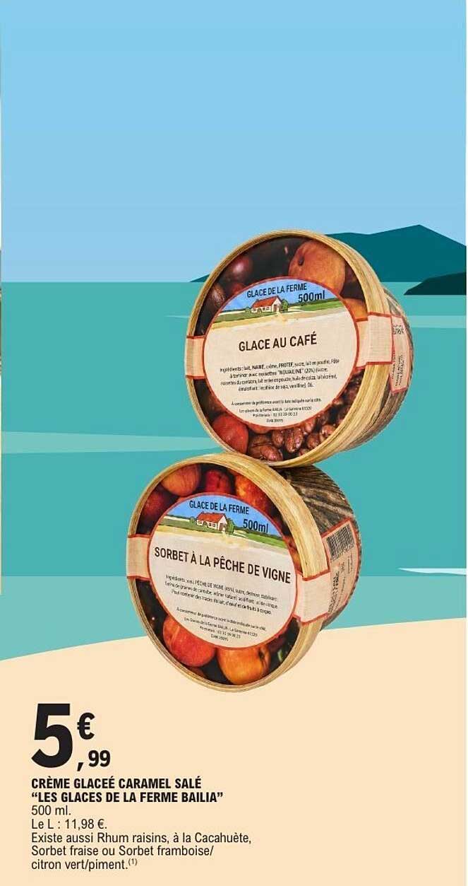 CRÈME GLACÉE CARAMEL SALÉ “LES GLACES DE LA FERME BAILIA”
