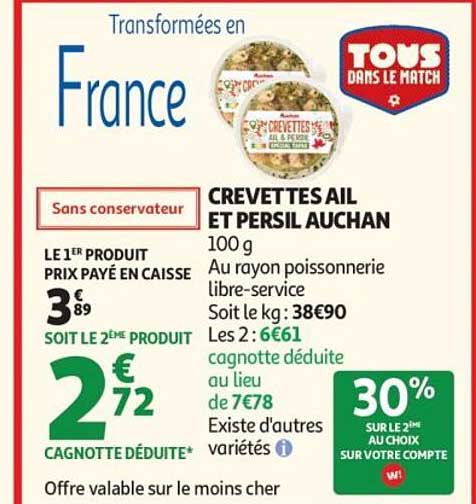 CREVETTES AIL ET PERSIL AUCHAN