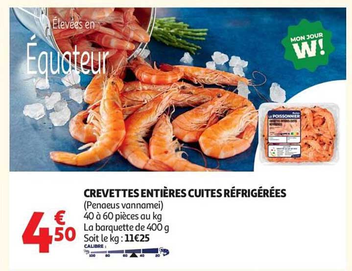 CREVETTES ENTIÈRES CUITES RÉFRIGÉRÉES