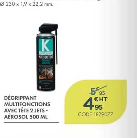 DÉGRIPPANT MULTIFONCTIONS AVEC TÊTE 2 JETS - AÉROSOL 500 ML