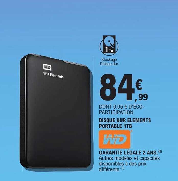DISQUE DUR ELEMENTS PORTABLE 1TB