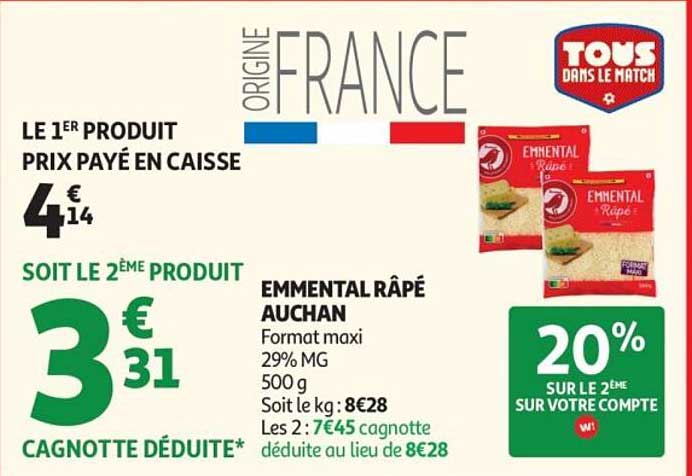 Emmental râpé Auchan