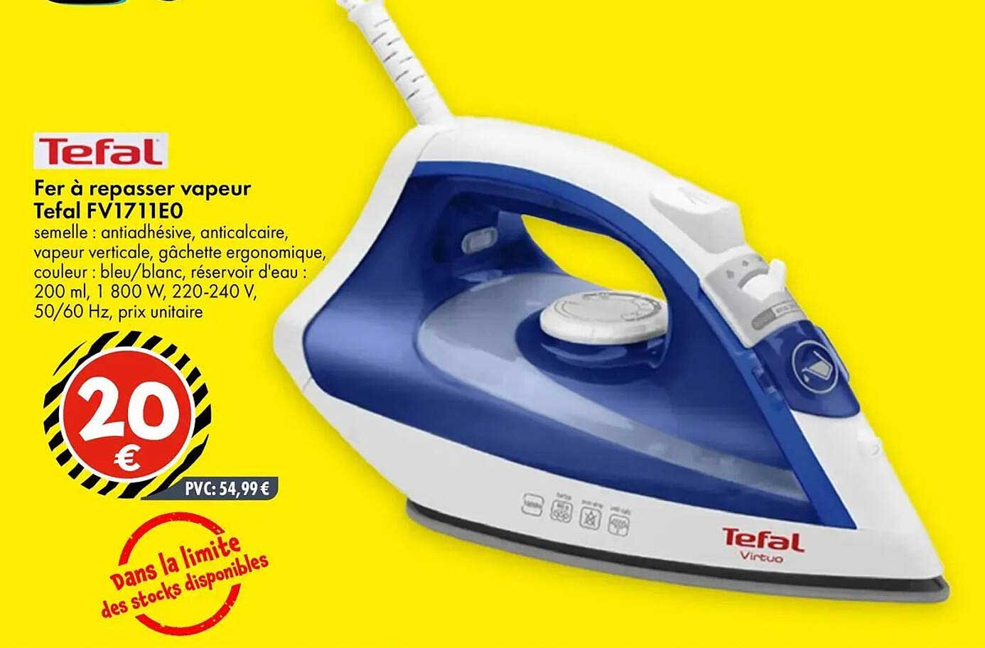 Fer à repasser vapeur Tefal FV1711E0