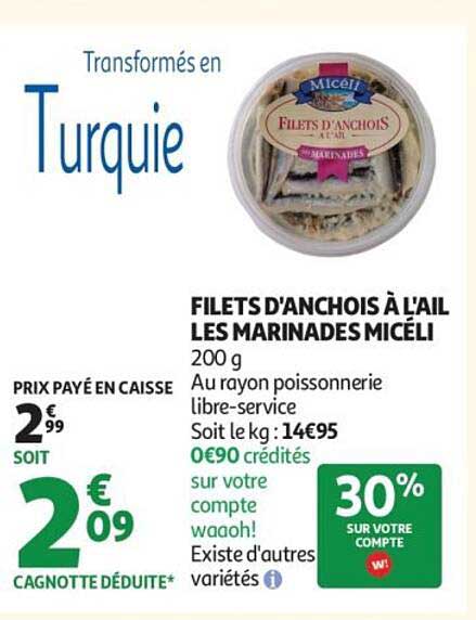 FILETS D'ANCHOIS À L'AIL LES MARINADES MICÉLI