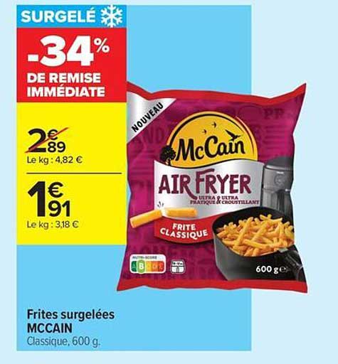 Frites surgelées MCCAIN Classique, 600 g