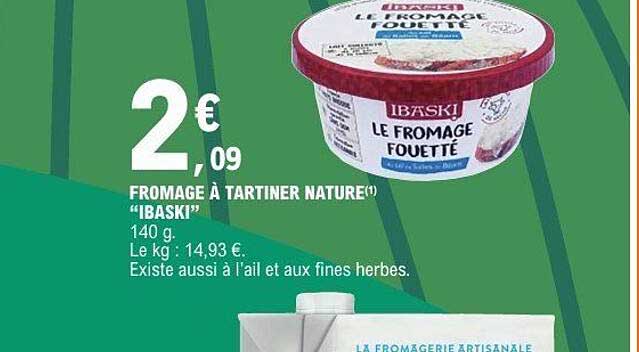 FROMAGE À TARTINER NATURE¹ "IBASKI"