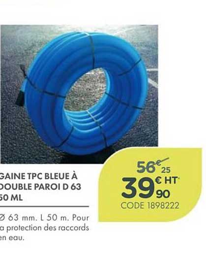 GAINE TPC BLEUE À DOUBLE PAROI 63 50 ML