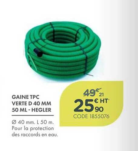 GAINE TPC VERTE D 40 MM 50 ML - HEGLER