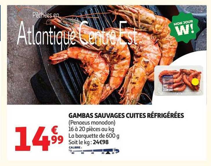 GAMBAS SAUVAGES CUITES RÉFRIGÉRÉES