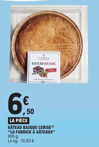 GÂTEAU BASQUE CERISE "LA FABRICK À GÂTEAUX"