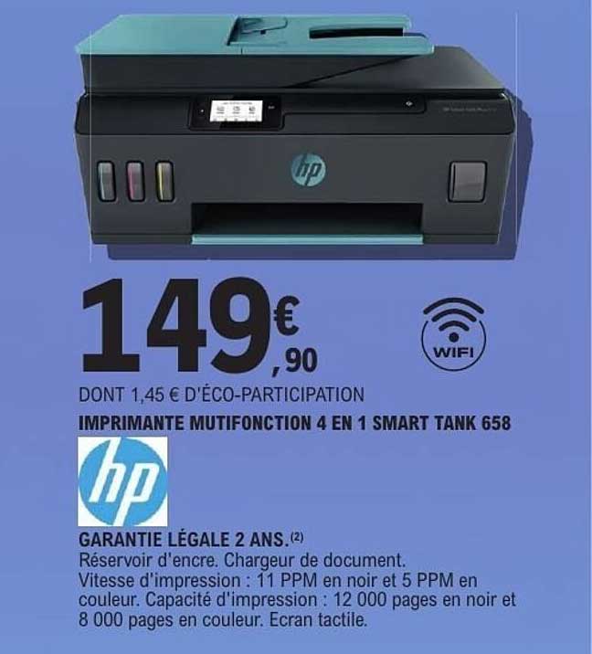 IMPRIMANTE MUTIFONCTION 4 EN 1 SMART TANK 658