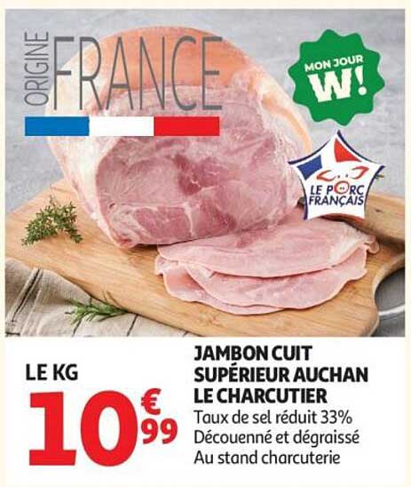 JAMBON CUIT SUPÉRIEUR AUCHAN LE CHARCUTIER