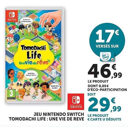 JEU NINTENDO SWITCH TOMODACHI LIFE : UNE VIE DE RÊVE