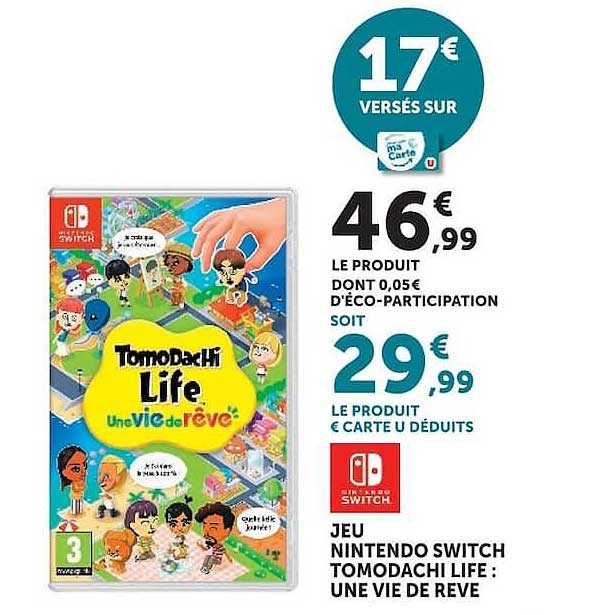 JEU NINTENDO SWITCH TOMODACHI LIFE : UNE VIE DE REVE