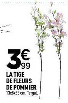 LA TIGE DE FLEURS DE POMMIER 13x8x83 cm. Tergal.