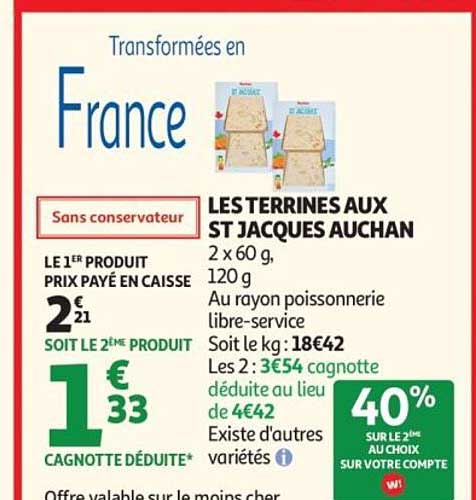 LES TERRINES AUX ST JACQUES AUCHAN