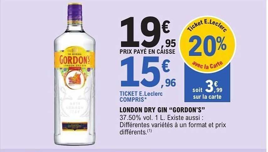 LONDON DRY GIN “GORDON’S”