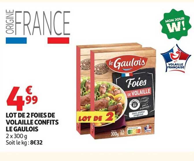 LOT DE 2 FOIES DE VOLAILLE CONFITS LE GAULOIS