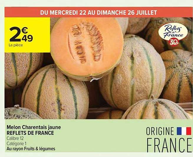Melon Charentais jaune REFLETS DE FRANCE