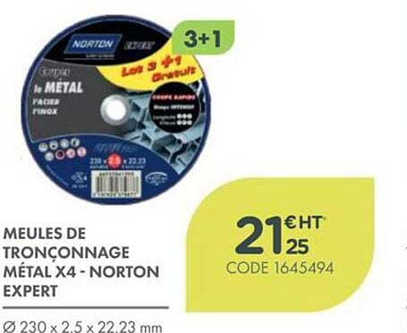 MEULES DE TRONÇONNAGE MÉTAL X4 - NORTON EXPERT