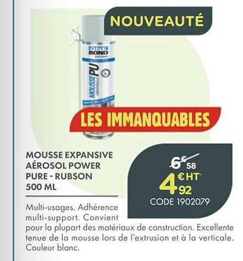 MOUSSE EXPANSIVE AÉROSOL POWER PURE - RUBSON 500 ML