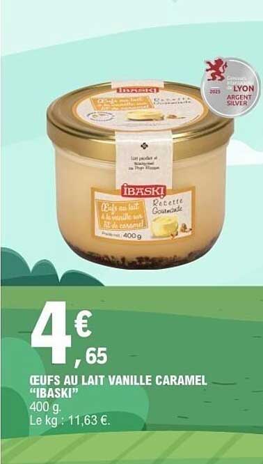 ŒUFS AU LAIT VANILLE CARAMEL "IBASKI"