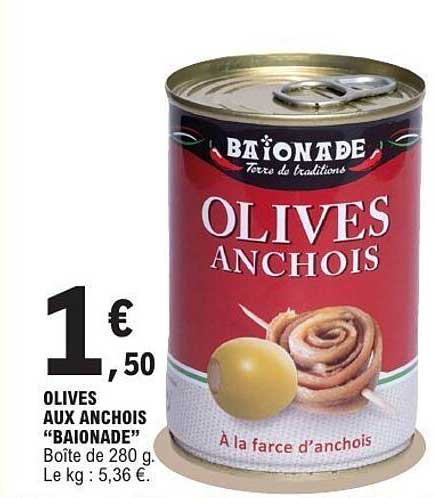 OLIVES AUX ANCHOIS "BAIONADE"