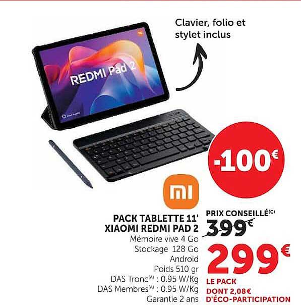 PACK TABLETTE 11' XIAOMI REDMI PAD 2