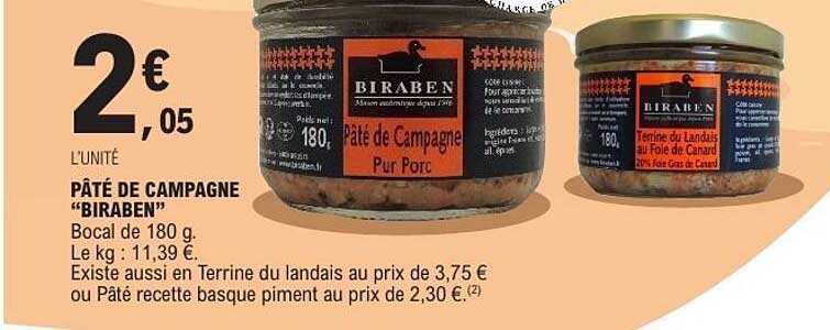 PÂTÉ DE CAMPAGNE “BIRABEN”