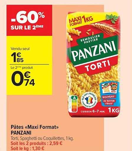 Pâtes «Maxi Format» PANZANI
