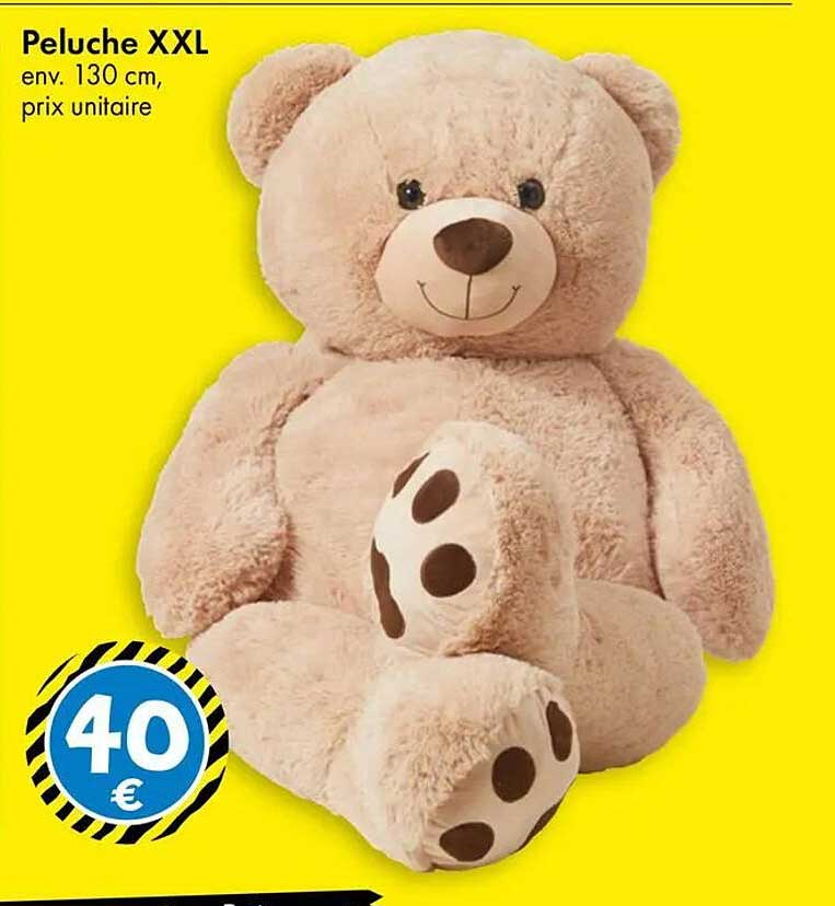 Peluche XXL env. 130 cm, prix unitaire
