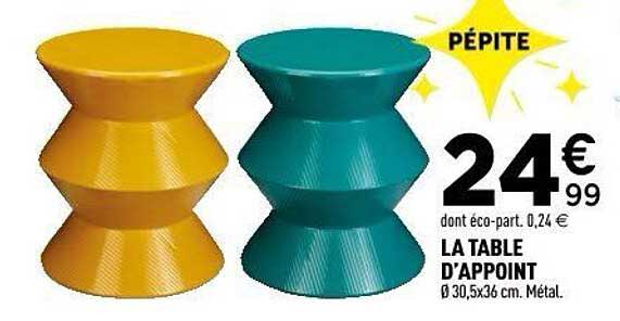 PÉPITE LA TABLE D’APPOINT Ø 30,5x36 cm. Métal.