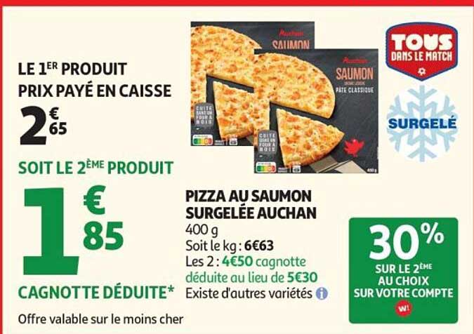 PIZZA AU SAUMON SURGELÉE AUCHAN